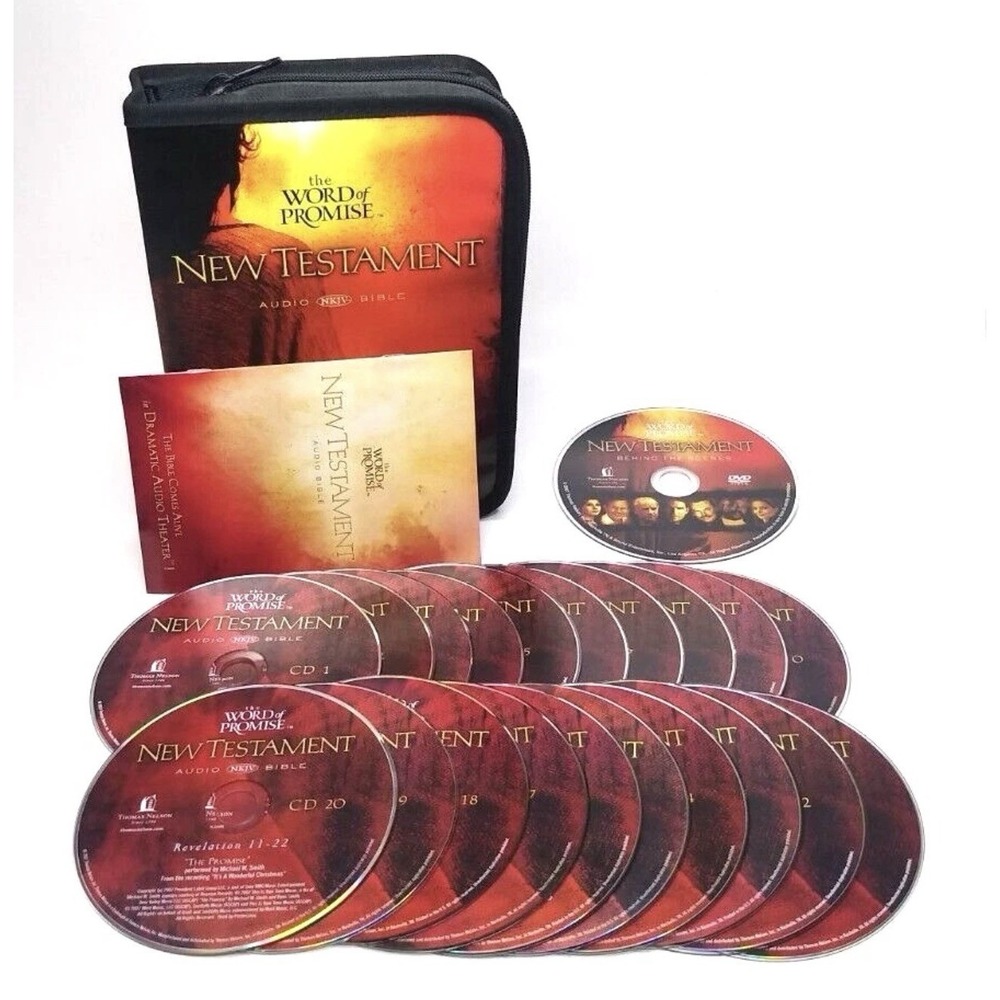 The Word Of Promise New Testament NKJV Holy Bible CD Audio Book 21 Disc Set Case
